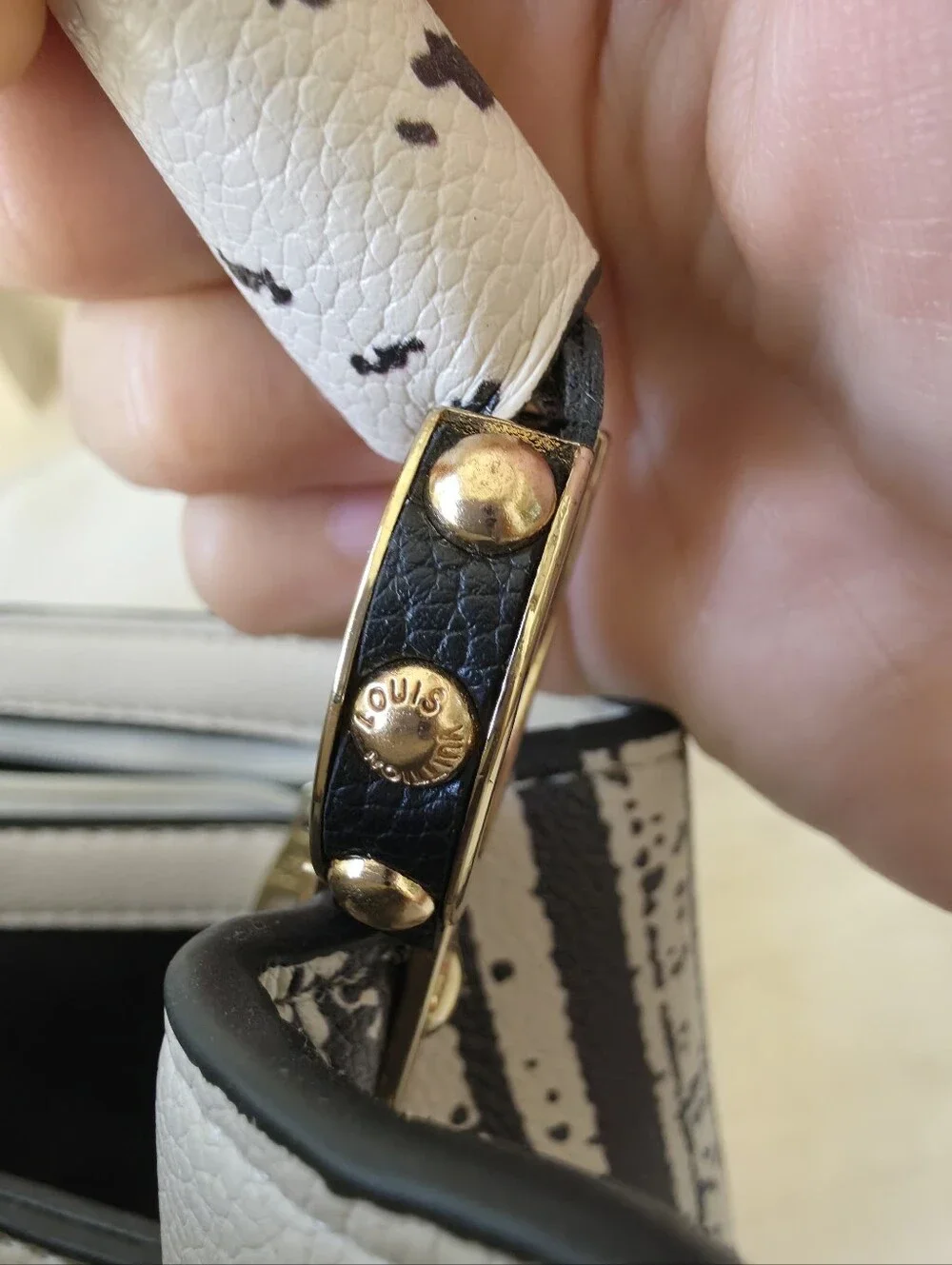 Lo uis Vuitton Black and White Drip-Print Mini Top-Handle Bag